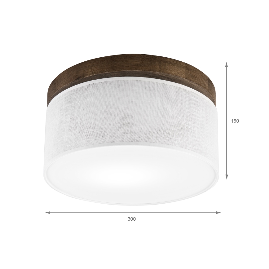 Brilagi - Світильник стельовий LED BELLADONNA 1xE27/15W/230V діам. 30 см білий/дуб горіх