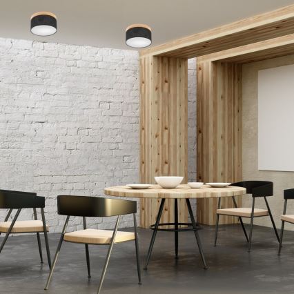 Brilagi - Світильник стельовий LED BELLADONNA 1xE27/15W/230V діам. 30 см чорний/сосна