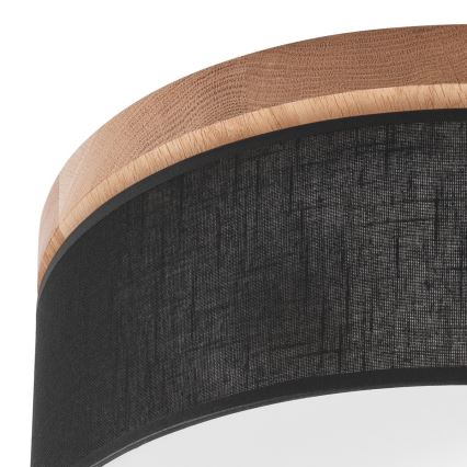 Brilagi - Світлодіодний стельовий світильник BELLADONNA 2xE27/15W/230V діам. 40 см чорний/дуб