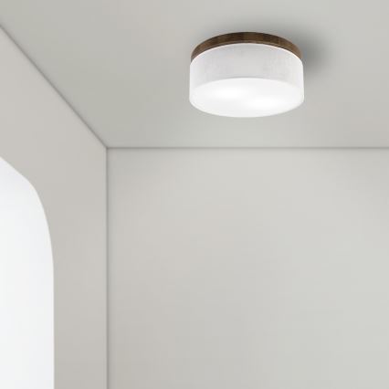 Brilagi - Світильник стельовий LED BELLADONNA 2xE27/15W/230V діам. 40 см білий/дуб горіх