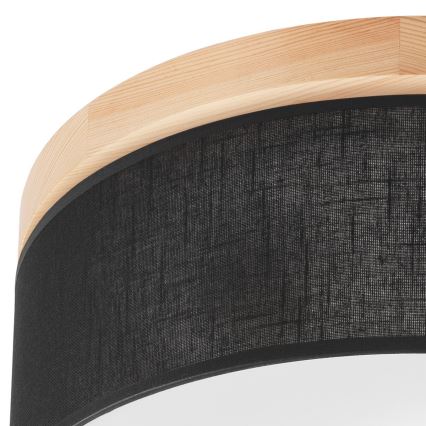 Brilagi - Світлодіодний стельовий світильник BELLADONNA 2xE27/15W/230V діам. 40 см чорний/сосна