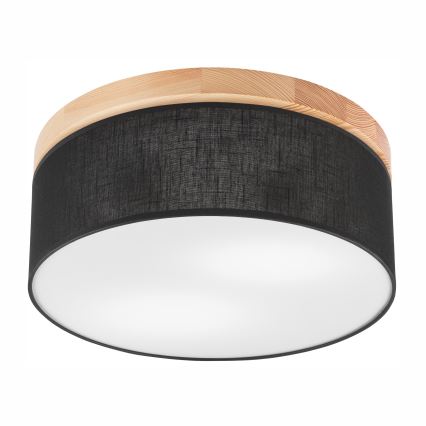 Brilagi - Світлодіодний стельовий світильник BELLADONNA 2xE27/15W/230V діам. 40 см чорний/сосна
