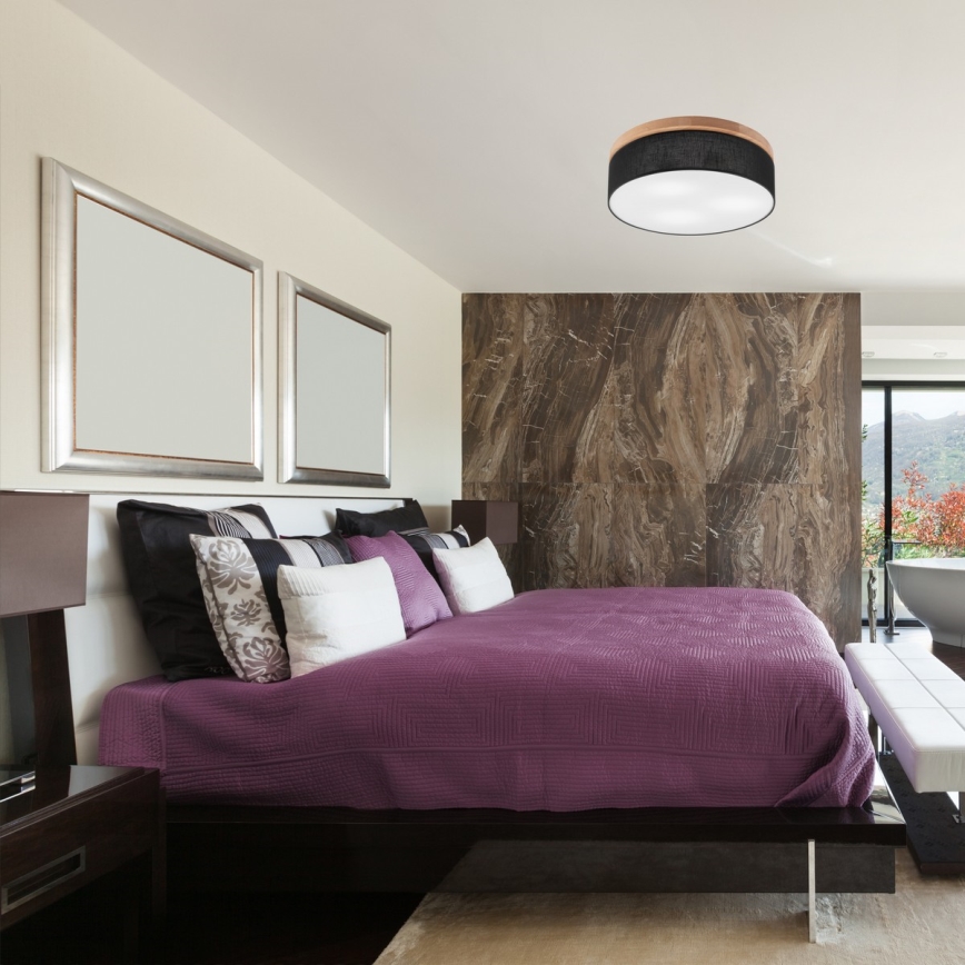 Brilagi - Світильник стельовий LED BELLADONNA 3xE27/15W/230V діам. 50 см чорний/дуб