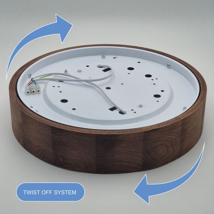 Brilagi - Світильник стельовий LED CARVALHO 2xE27/60W/230V дуб вишня діам. 37 см