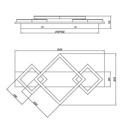 Brilagi - LED стельовий світильник AXIS LED/24W/230V