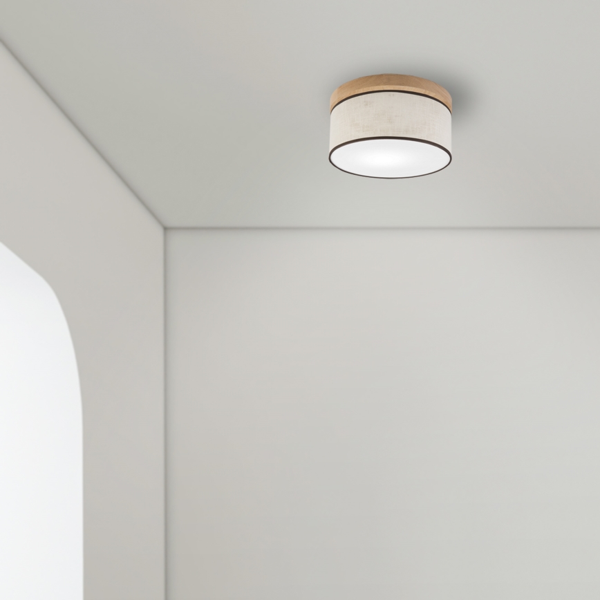 Brilagi - LED Стельовий світильник BELLADONNA 1xE27/15W/230V діаметр 30 см кремовий/дуб