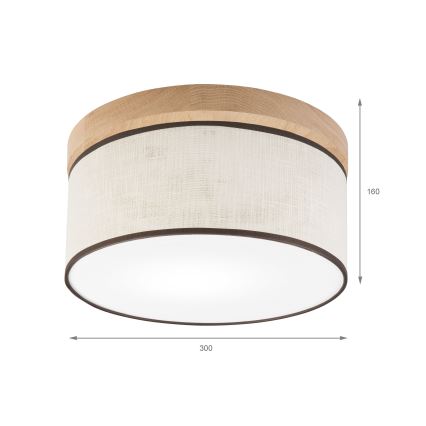 Brilagi - LED Стельовий світильник BELLADONNA 1xE27/15W/230V діаметр 30 см кремовий/дуб