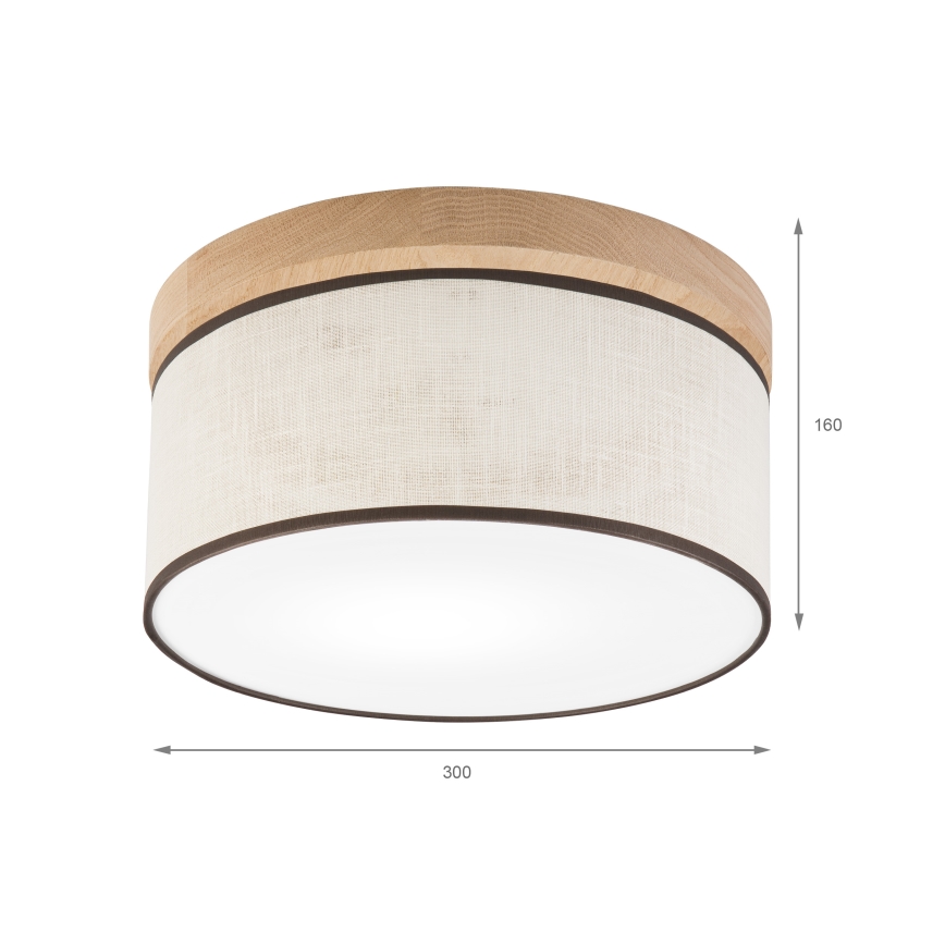 Brilagi - LED Стельовий світильник BELLADONNA 1xE27/15W/230V діаметр 30 см кремовий/дуб