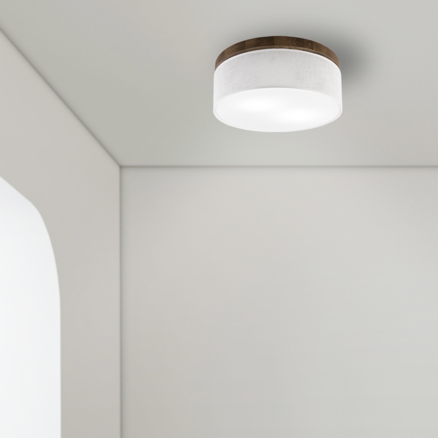 BRILAGI - LED стельовий світильник BELLADONNA 2xE27/15W/230V діам. 40 см білий/dуб горіх