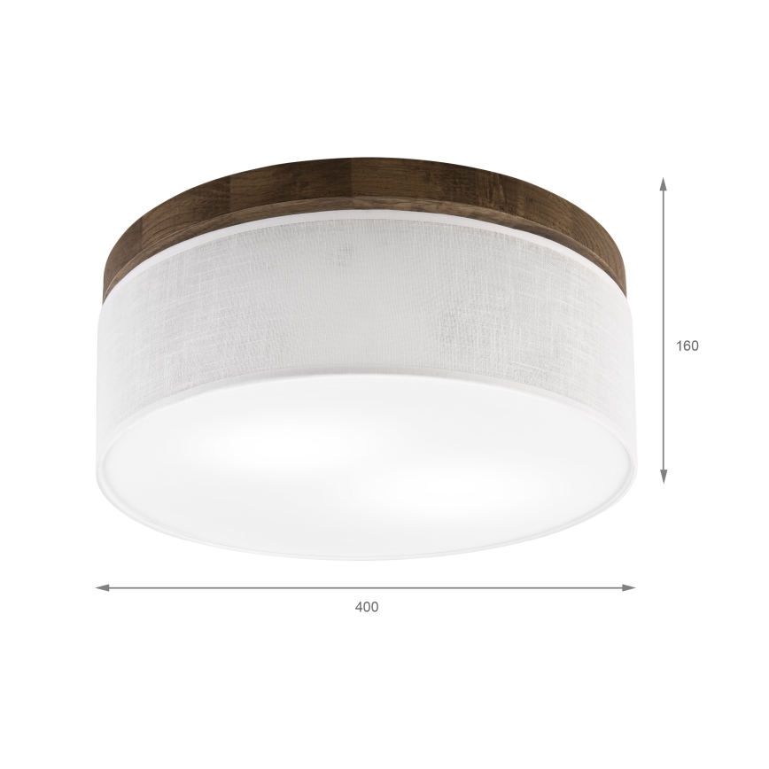 BRILAGI - LED стельовий світильник BELLADONNA 2xE27/15W/230V діам. 40 см білий/dуб горіх