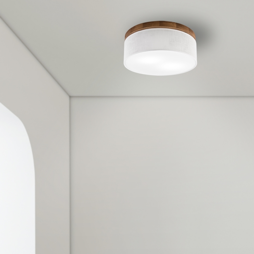 Brilagi - LED Стельовий світильник BELLADONNA 2xE27/15W/230V діаметр 40 см білий/дуб вишня