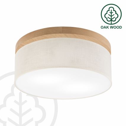 Brilagi - LED Стельовий світильник BELLADONNA 2xE27/15W/230V діаметр 40 см кремовий/дуб