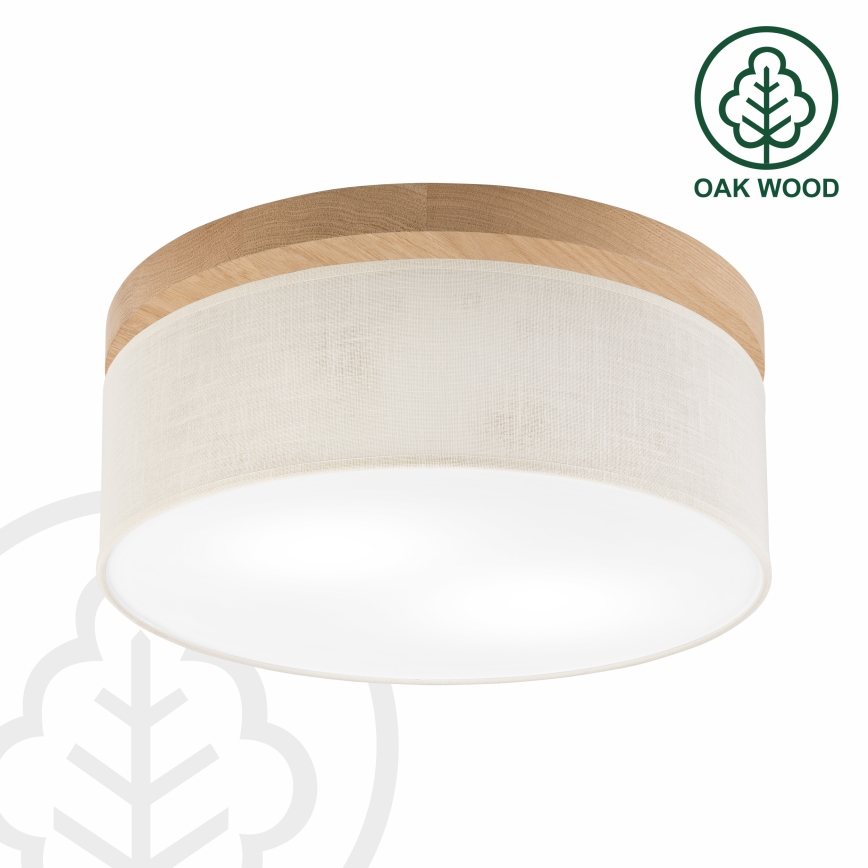 Brilagi - LED Стельовий світильник BELLADONNA 2xE27/15W/230V діаметр 40 см кремовий/дуб