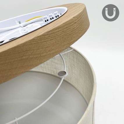 Brilagi - LED Стельовий світильник BELLADONNA 2xE27/15W/230V діаметр 40 см кремовий/дуб