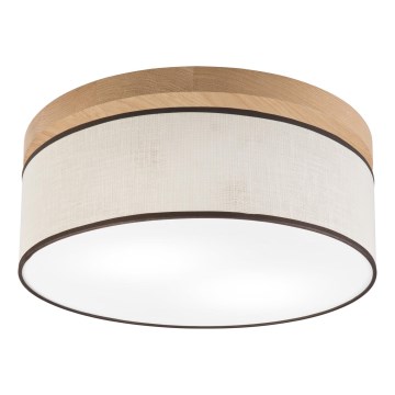 Brilagi - LED Стельовий світильник BELLADONNA 2xE27/15W/230V діаметр 40 см кремовий/дуб