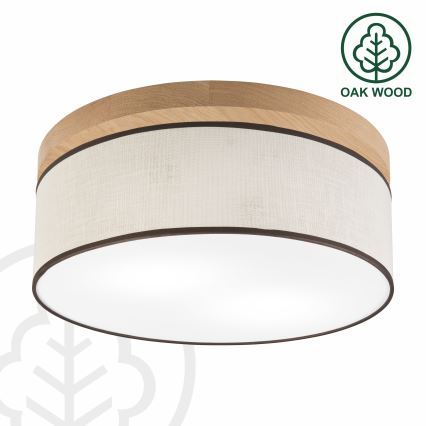 Brilagi - LED Стельовий світильник BELLADONNA 2xE27/15W/230V діаметр 40 см кремовий/дуб