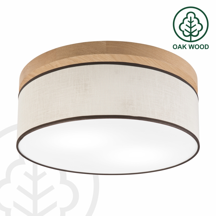 Brilagi - LED Стельовий світильник BELLADONNA 2xE27/15W/230V діаметр 40 см кремовий/дуб
