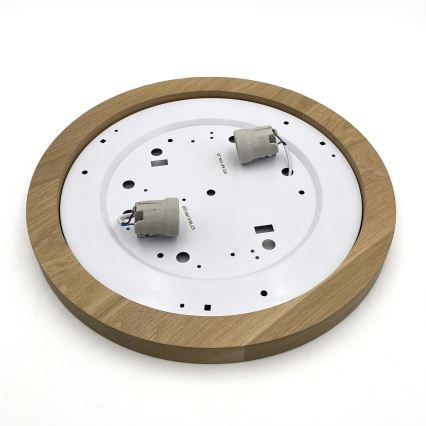 Brilagi - LED Стельовий світильник BELLADONNA 2xE27/15W/230V діаметр 40 см кремовий/дуб