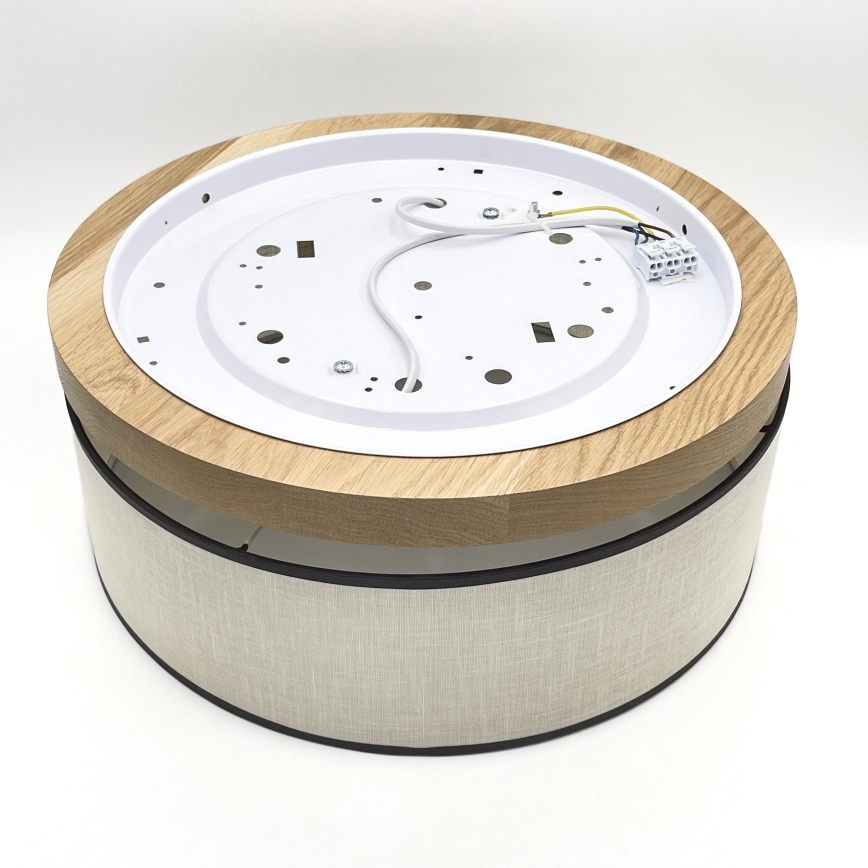 Brilagi - LED Стельовий світильник BELLADONNA 2xE27/15W/230V діаметр 40 см кремовий/дуб