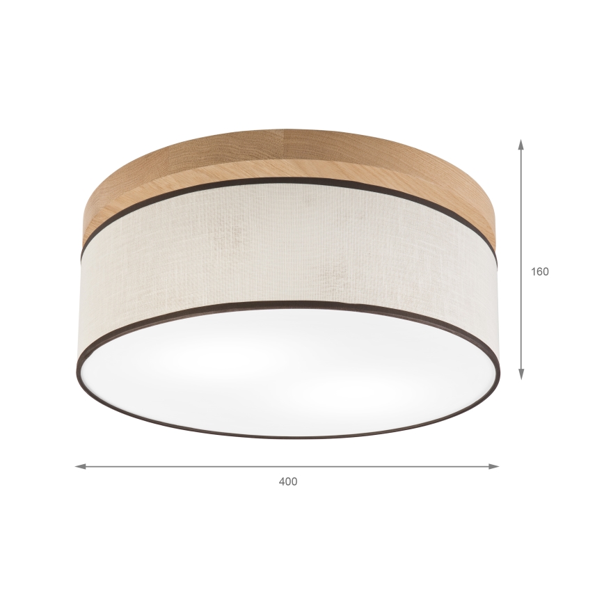 Brilagi - LED Стельовий світильник BELLADONNA 2xE27/15W/230V діаметр 40 см кремовий/дуб