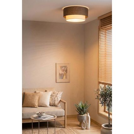 Brilagi - LED стельовий світильник BOHO ECO 1x E27/10 Вт/230 В діаметр 40 см коричневий/кремовий