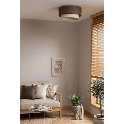 Brilagi - LED стельовий світильник BOHO ECO 1x E27/10 Вт/230 В діаметр 40 см коричневий/кремовий