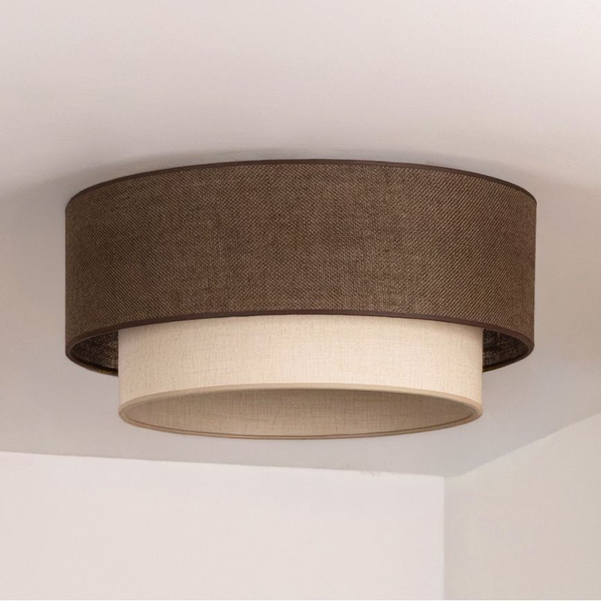 Brilagi - LED стельовий світильник BOHO ECO 1x E27/10 Вт/230 В діаметр 40 см коричневий/кремовий