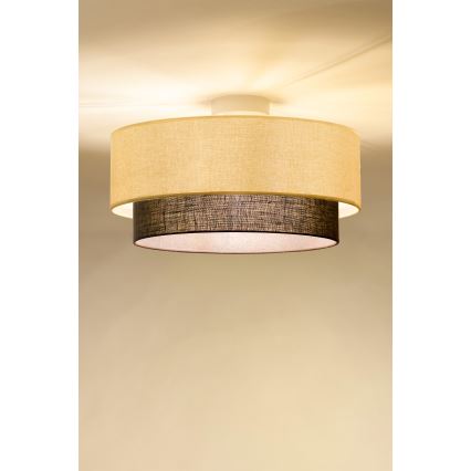 Brilagi - LED стельовий світильник BOHO STYLE 1xE27/15W/230V діаметром 40 см кремовий/коричневий