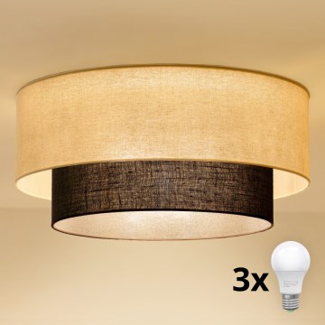 Brilagi - LED-стельовий світильник BOHO STYLE 3xE27/15W/230V діаметр 60 cm кремовий/коричневий