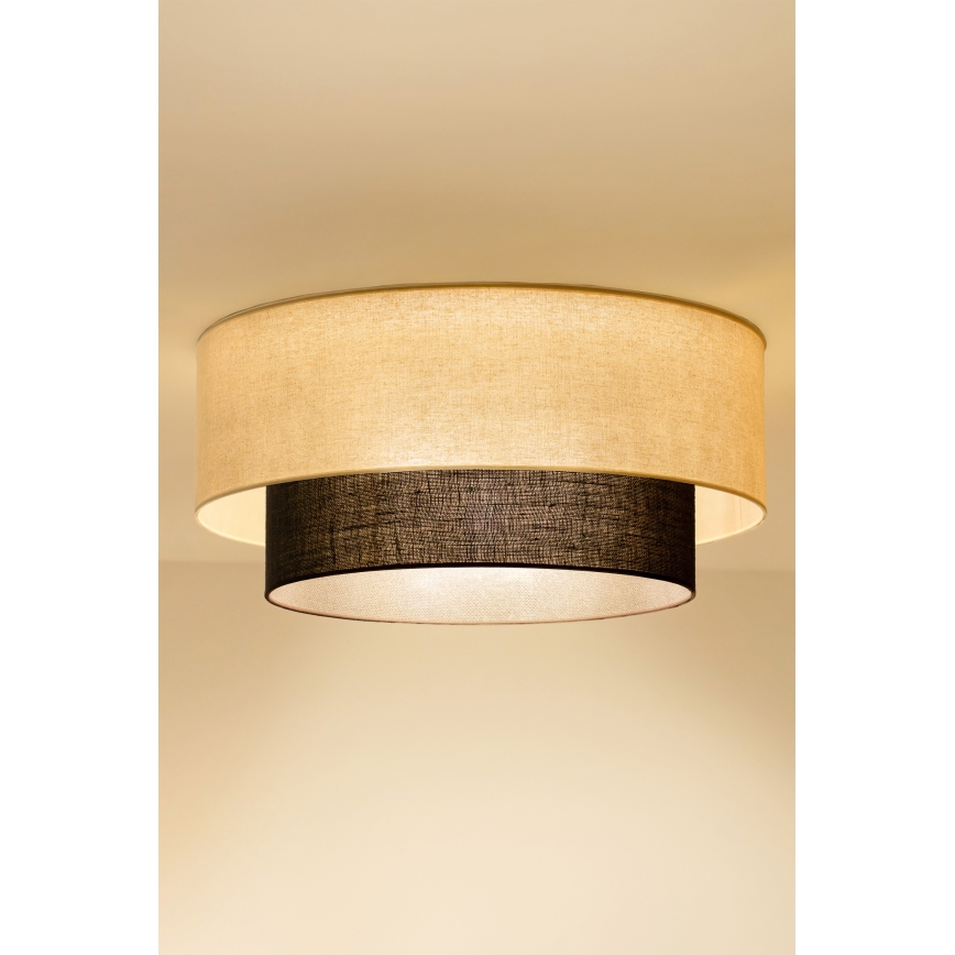 Brilagi - LED-стельовий світильник BOHO STYLE 3xE27/15W/230V діаметр 60 cm кремовий/коричневий