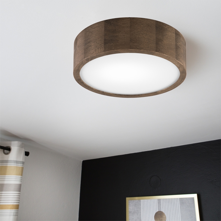 Brilagi - LED стельовий світильник CARVALHO 1xE27/15W/230V дуб/горіх діам. 27 см