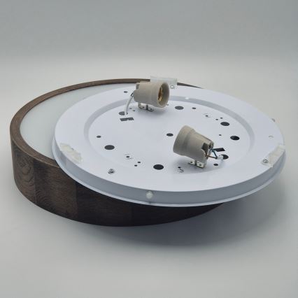 BRILAGI - LED стельовий світильник CARVALHO 2xE27/15W/230V дуб-горіх, діаметр 37 см