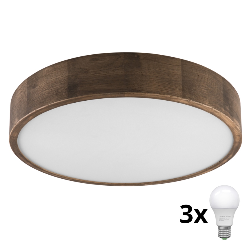 Brilagi - LED Стельовий світильник CARVALHO 3xE27/60W/230V дуб діаметр 47 см
