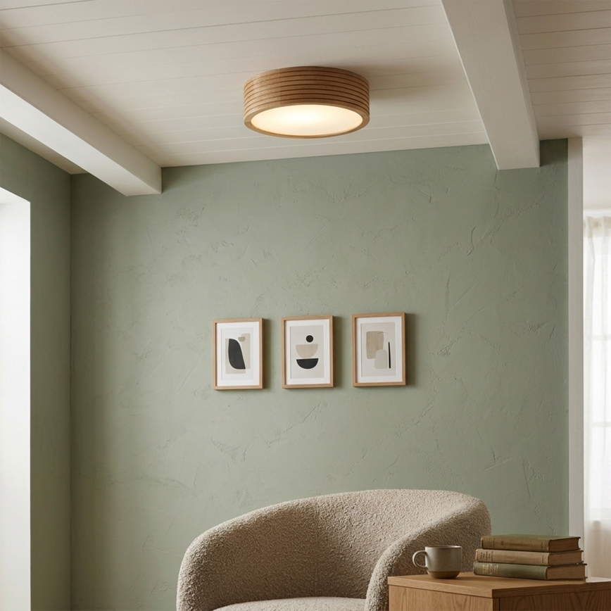 Brilagi - LED-стельовий світильник CARVALHO MODERN 1xE27/60W/230V, діаметр 27,5 см, дуб