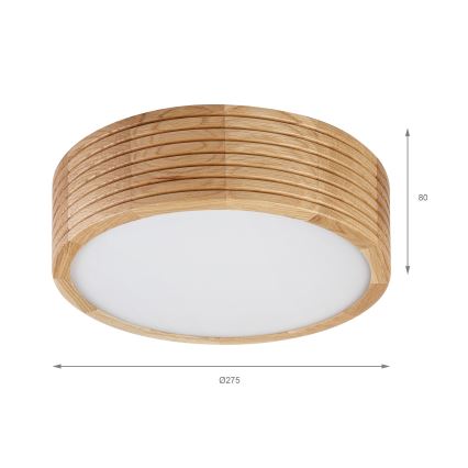 Brilagi - LED-стельовий світильник CARVALHO MODERN 1xE27/60W/230V, діаметр 27,5 см, дуб