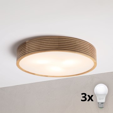 Brilagi - LED-стельовий світильник CARVALHO MODERN 3xE27/60W/230V діам. 47,5 см дуб