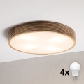 BRILAGI - LED стельовий світильник CARVALHO MODERN 4xE27/60W/230V, дуб, діам. 57,5 см