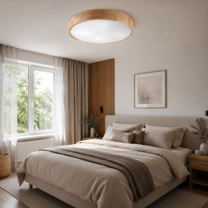 Brilagi - LED стельовий світильник CARVALHO MODERN 4xE27/60W/230V дуб діам. 57,5 см