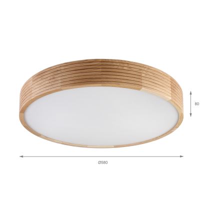 Brilagi - LED стельовий світильник CARVALHO MODERN 4xE27/60W/230V дуб діам. 57,5 см