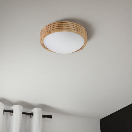 Brilagi - LED стельовий світильник CARVALHO MODERN SLIM 1xE27/60W/230V, діаметр 27,5 см, дуб