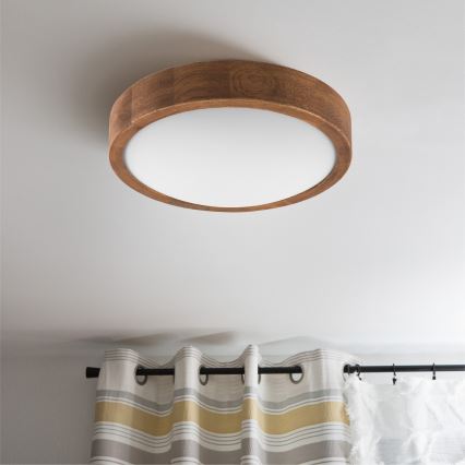 BRILAGI - LED стельовий світильник CARVALHO SLIM 1xE27/15W/230V, дуб-черешня, діаметр 27 см