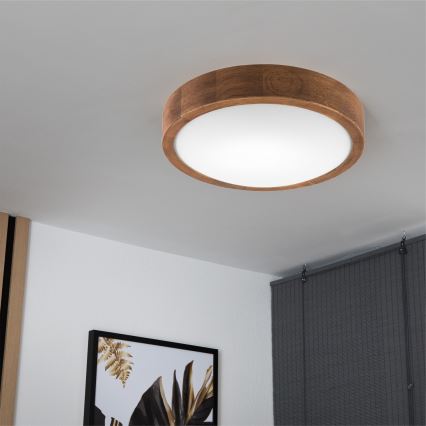 BRILAGI - LED стельовий світильник CARVALHO SLIM 1xE27/15W/230V, дуб-черешня, діаметр 27 см