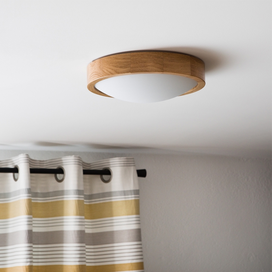 Brilagi - LED-стельовий світильник CARVALHO SLIM 1xE27/15W/230V, дуб, діаметр 27 см