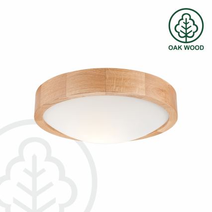 Brilagi - LED-стельовий світильник CARVALHO SLIM 1xE27/15W/230V, дуб, діаметр 27 см