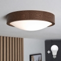 BRILAGI - LED стельовий світильник CARVALHO SLIM 1xE27/15W/230V дуб-горіх діам. 27 см