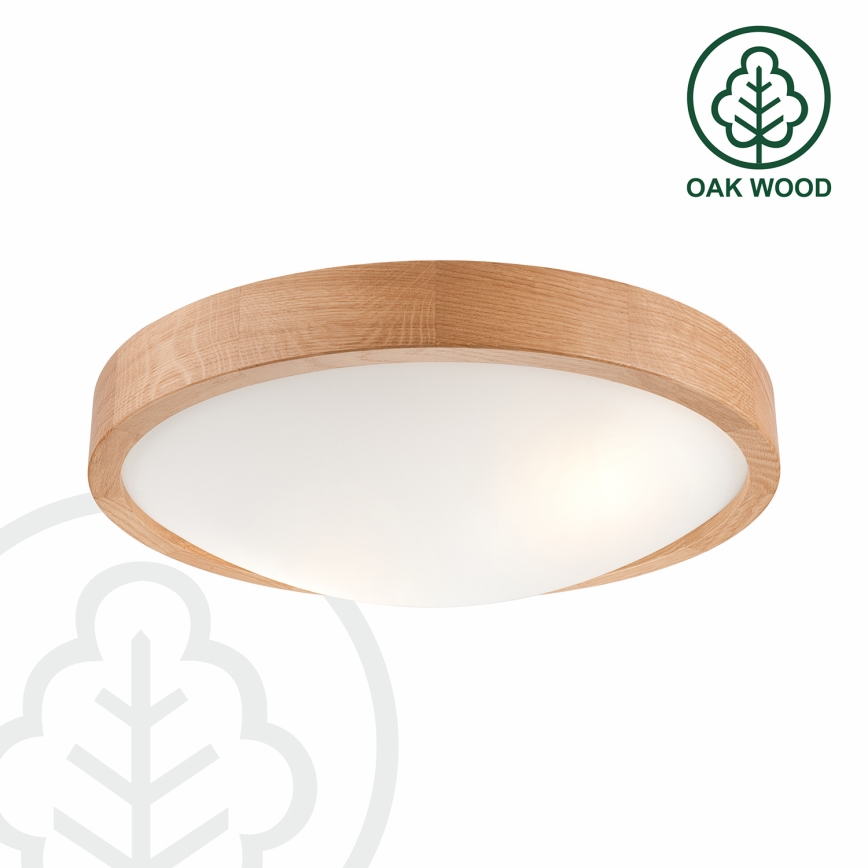 Brilagi - LED-стельовий світильник CARVALHO SLIM 2xE27/30W/230V, дуб, діаметр 37 см