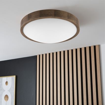 Brilagi - LED Стельовий світильник CARVALHO SLIM 2xE27/60W/230V дуб діаметр 37 см