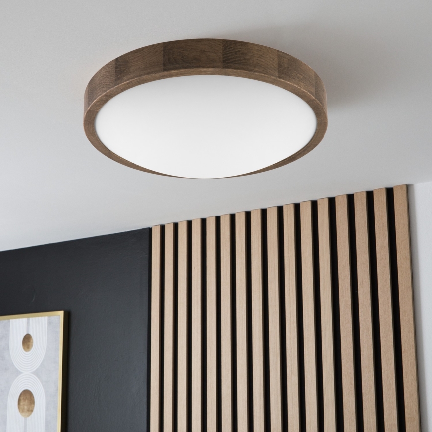 Brilagi - LED Стельовий світильник CARVALHO SLIM 2xE27/60W/230V дуб діаметр 37 см