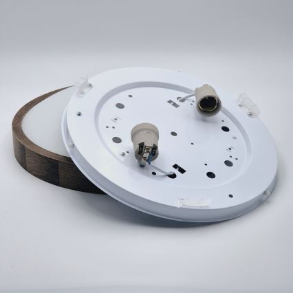 Brilagi - LED Стельовий світильник CARVALHO SLIM 2xE27/60W/230V дуб діаметр 37 см