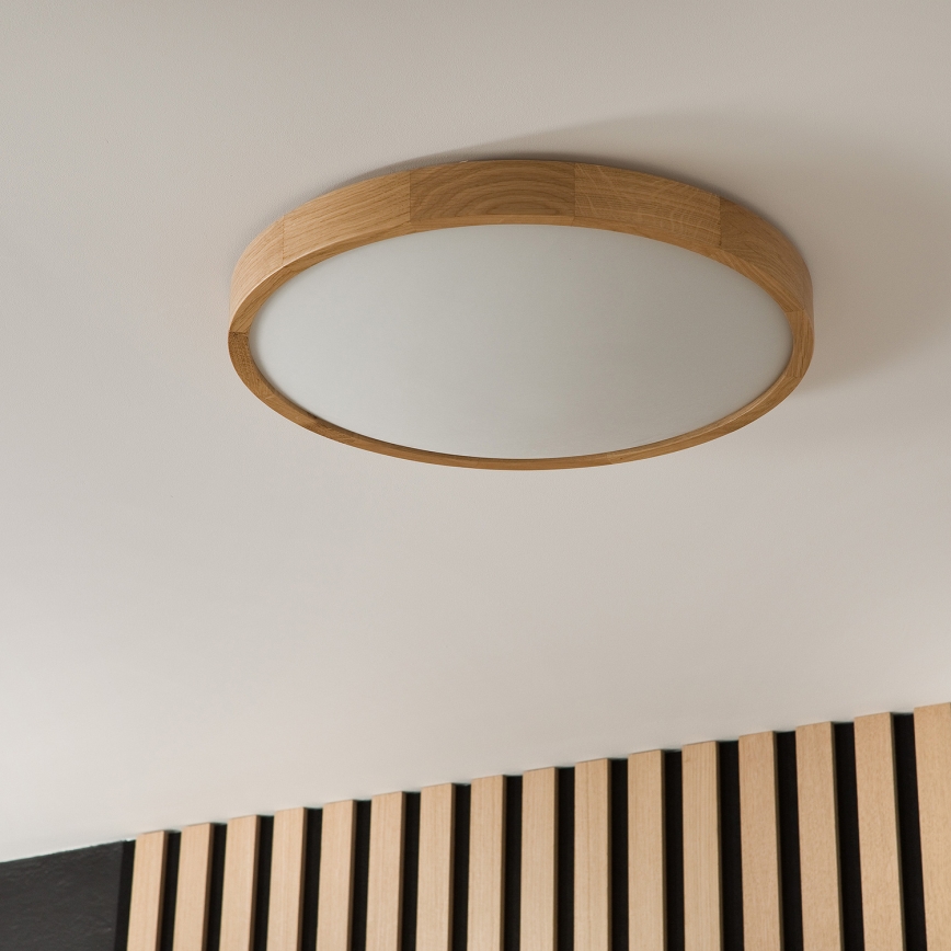 Brilagi - LED стельовий світильник CARVALHO SLIM 3xE27/15W/230V дуб, діаметр 47 см
